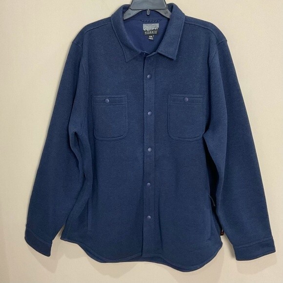 J Crew Sweater Fleece Jacket Utility Blue Nordic Shacket Sz XXL Shirt-Jacket - Picture 1 of 9